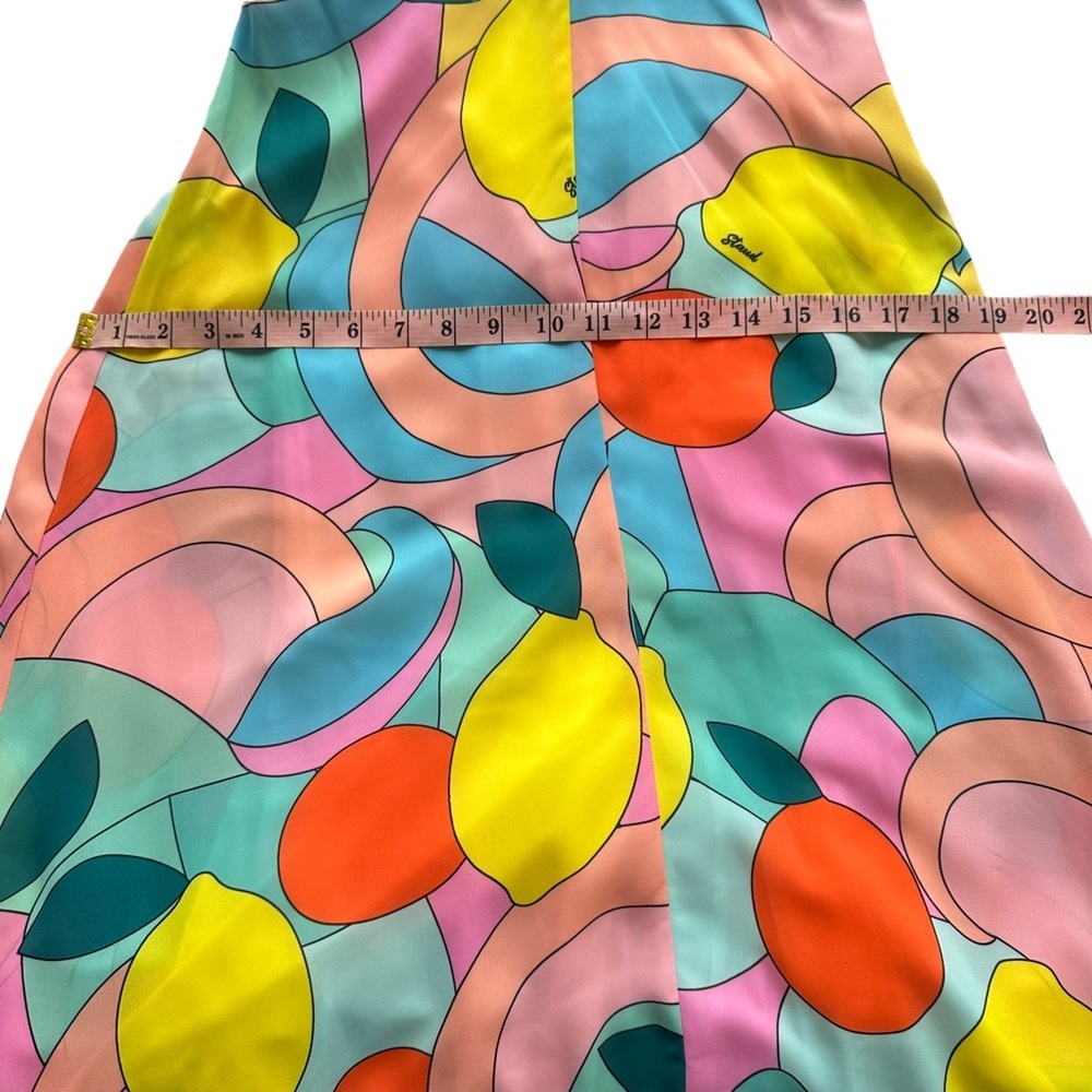 NWT Staud Sz XS Women's The Kai Midi Halter Neck Dress in Citrus Kaleidoscope - Picture 14 of 16